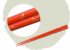 輪島塗 筷子 福松 [21.5cm]