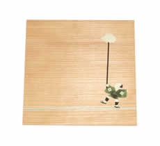 天然木鑲嵌杯墊 京都, 時代祭  家僕