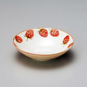 Strawberry Design Flat Bowl