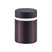 Karin, Double Stainless Steel Soup & Food Jar w/Spoon 400ml, Deep Mocha