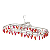Aluminum Square Hanger, 52 Peg, Pink Orange 