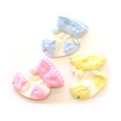 Think-B Pompom Caramel Crew Socks (Made in Japan)