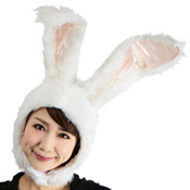Fluffy Rabbit Headwear, White