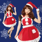 Frilled Christmas Apron, Ladies'