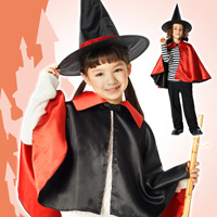 2色双面披风 Kids (红色)扣式/ 扮装服饰