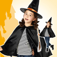 Halloween Witch Set for Kids, Button / Party Costume