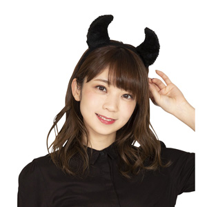 HW feather boa devil headband black/cosplay goods, costume