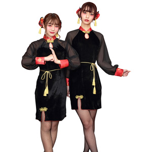 HW 丝绒中华女孩/ 角色扮演道具, 服装