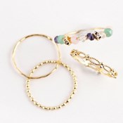 Kilburn, Iolite & Rose Quartz & Tourmaline & Aquamarine 4-Strand Ring