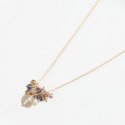 Kilburn, Iolite x Pink Amethyst x Freshwater Pearl Necklace 