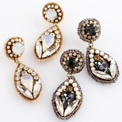 MAYGLOBE by Tribaluxe, Bijoux Marquis Embroidered Earrings
