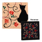 KUROCHIKU Coaster – Black Cat, Peach