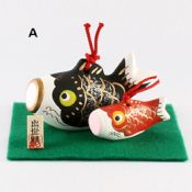 Ascending Carp Ceramic Bell (Father & Son)