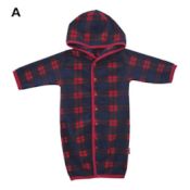 2WAY Check Fleece Jumpsuit w/Hood